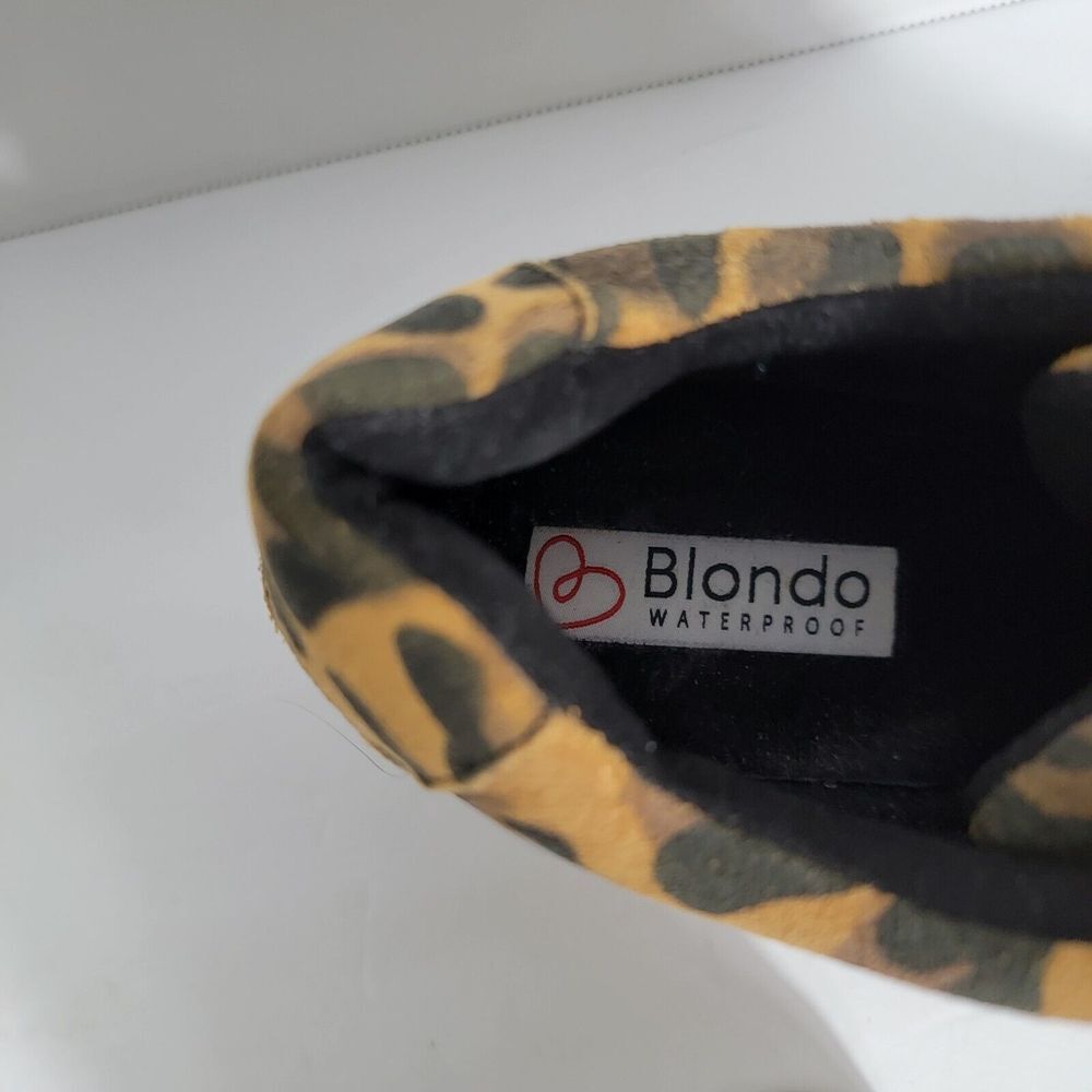 Blondo Glenda Waterproof Leopard Print Suede Leather Hidden Wedge Zip Sneaker 8‎ - Picture 5 of 16